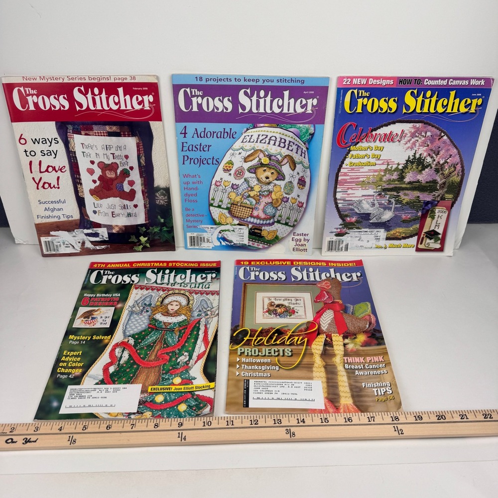 2006 The Cross Stitcher Magazine lot of 5 Christmas Autumn Patriotic Grad READ